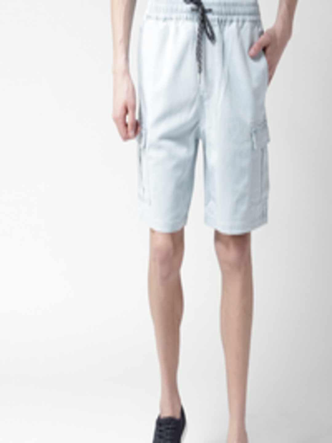 Buy FOREVER 21 Men Blue Solid Regular Fit Cargo Shorts - Shorts for Men ...