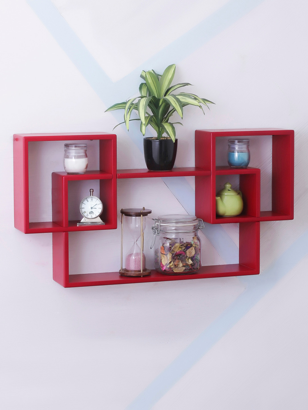 Buy Home Sparkle Red MDF Basic Wall Shelf Wall Shelves for Unisex