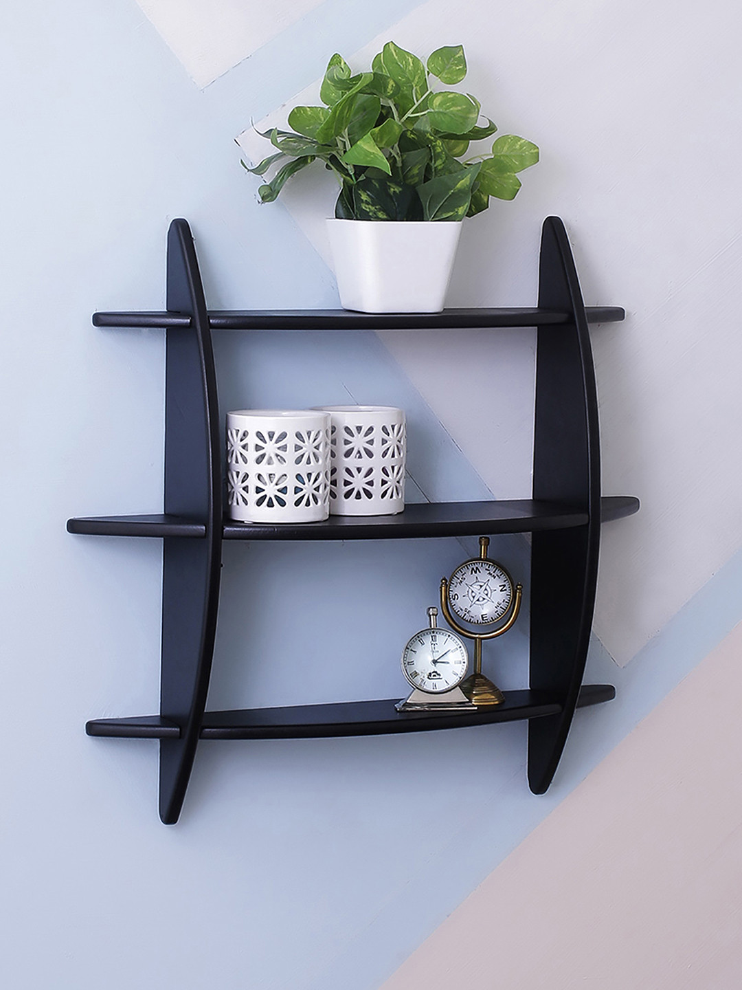 Buy Home Sparkle Black MDF Basic Wall Shelf Wall Shelves for Unisex
