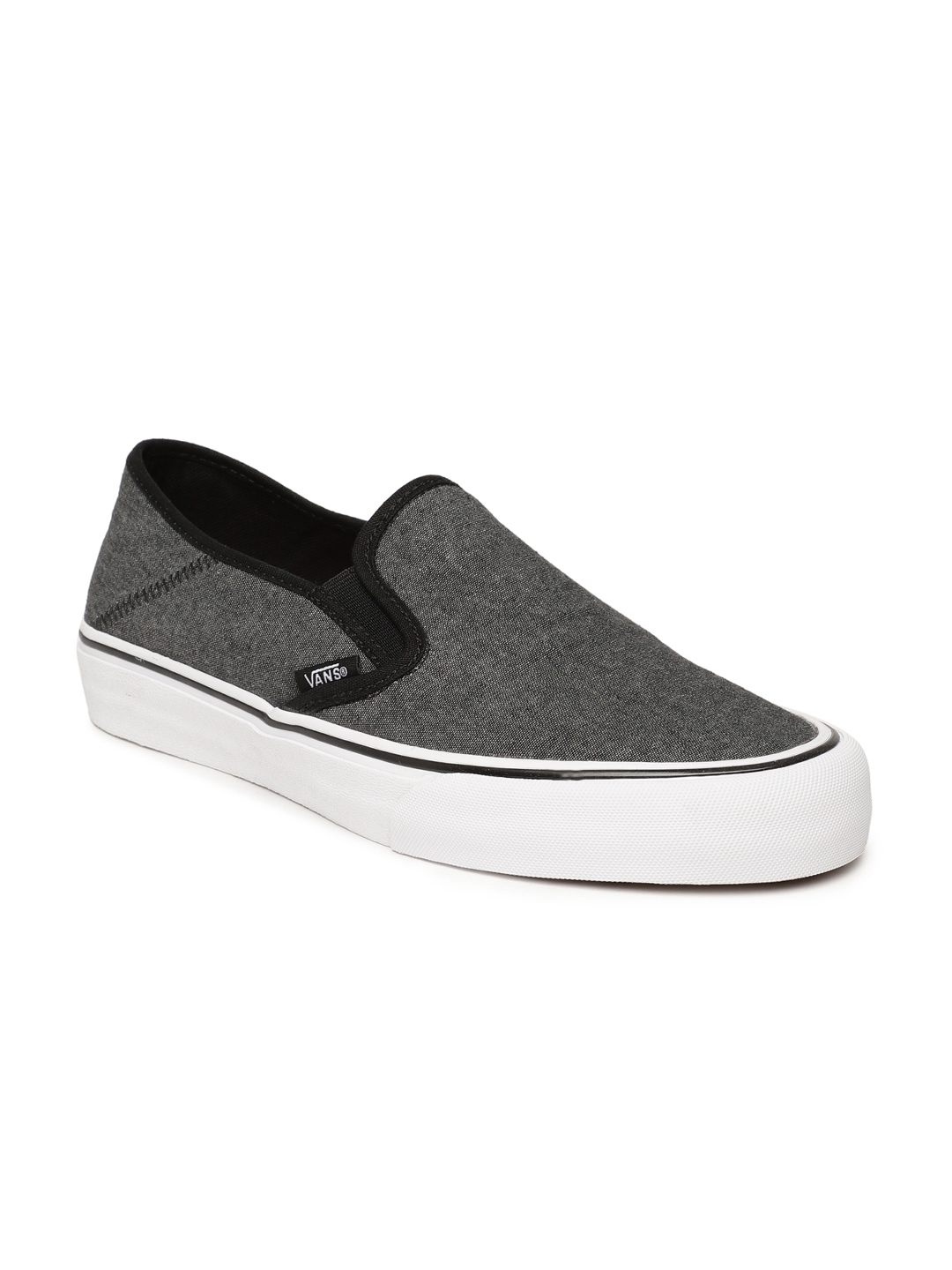 vans glacier grey leather slip ons