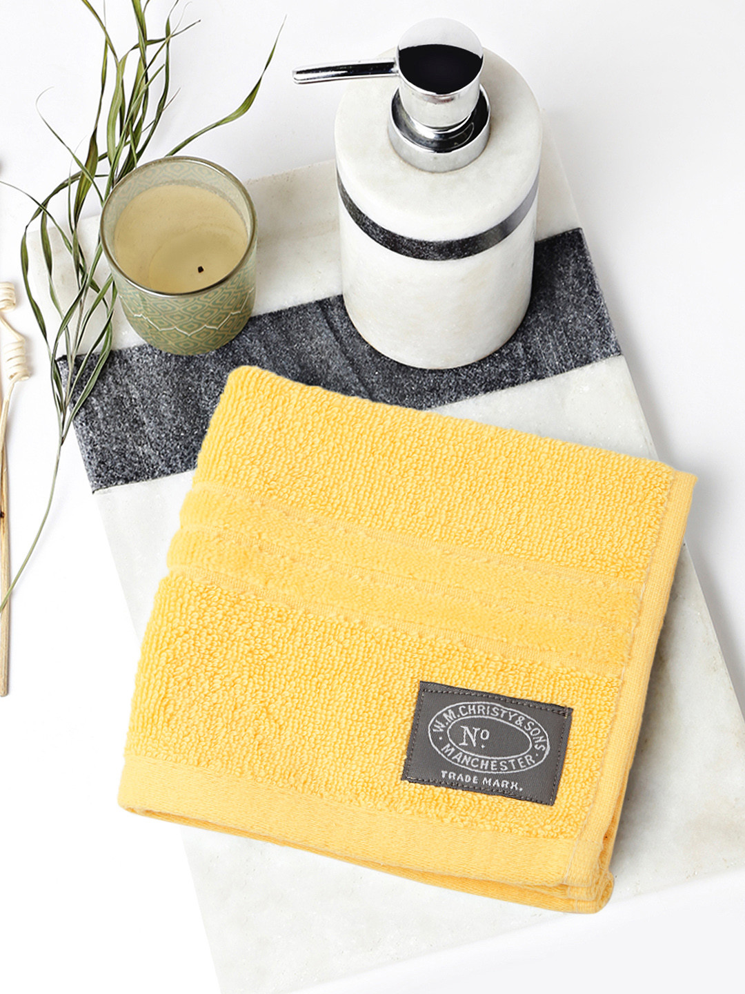 Buy CHRISTY Yellow Cotton 550 GSM Face Towel Face Towels for Unisex