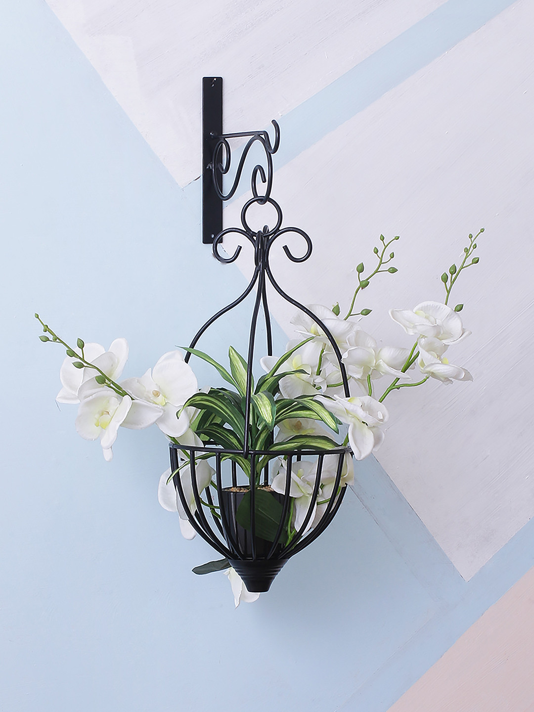 Buy Home Sparkle Black Flower Pot Holder Wall Decor for Unisex