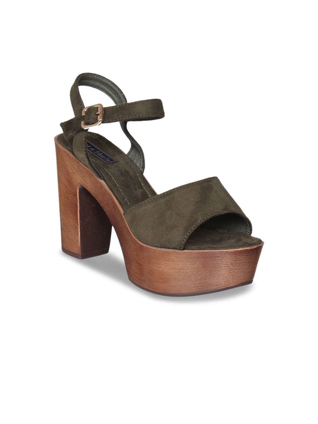 olive green heel sandals