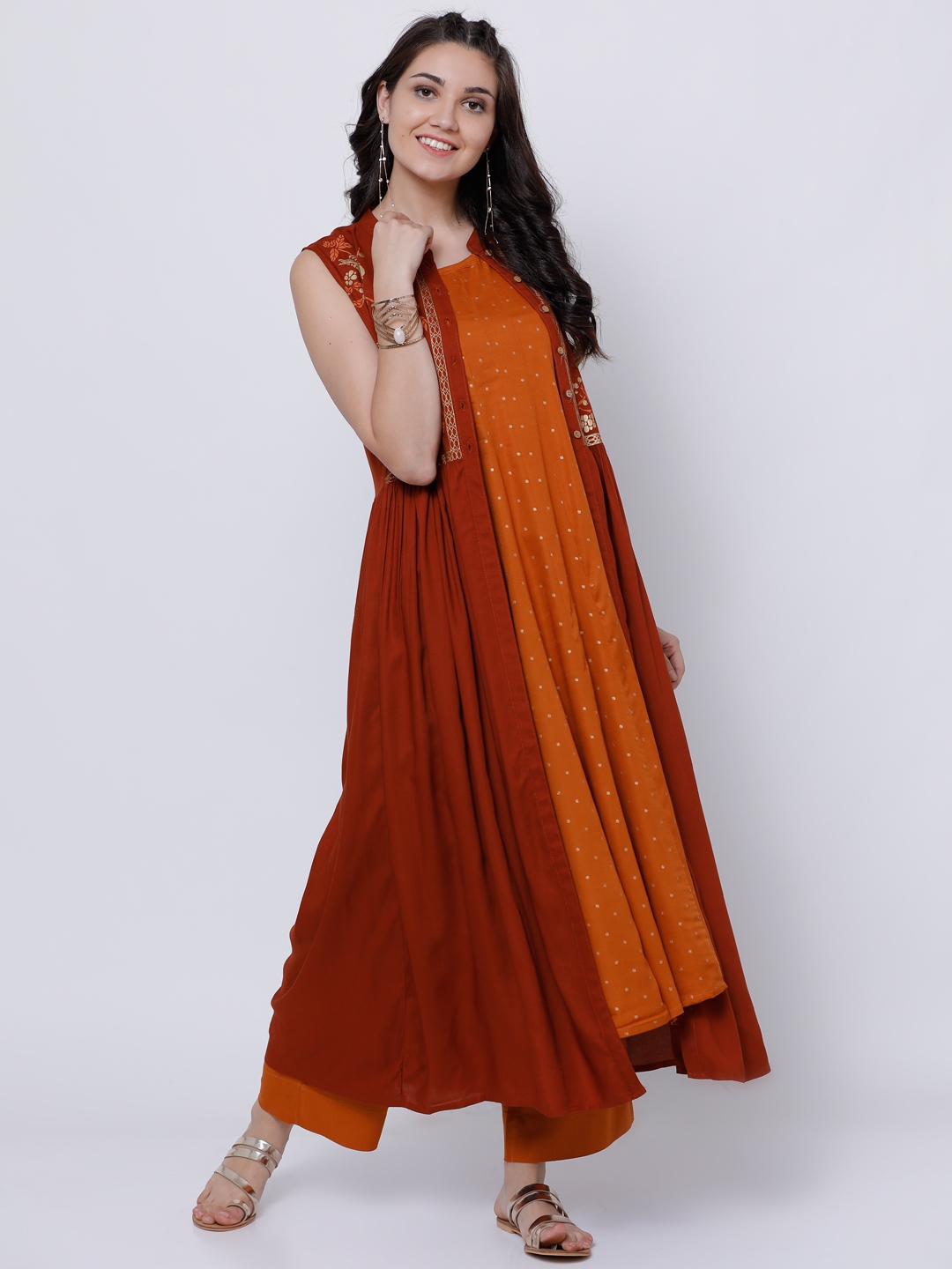 rust orange kurti
