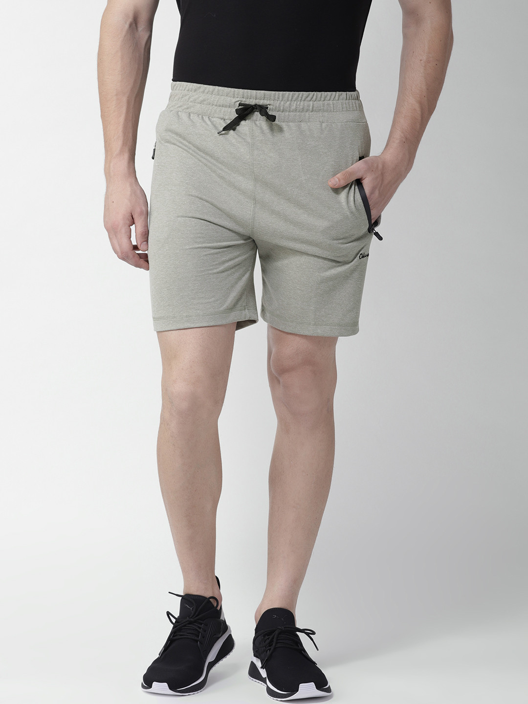 Buy Okane Men Olive Green Solid Regular Fit Shorts Shorts for Men