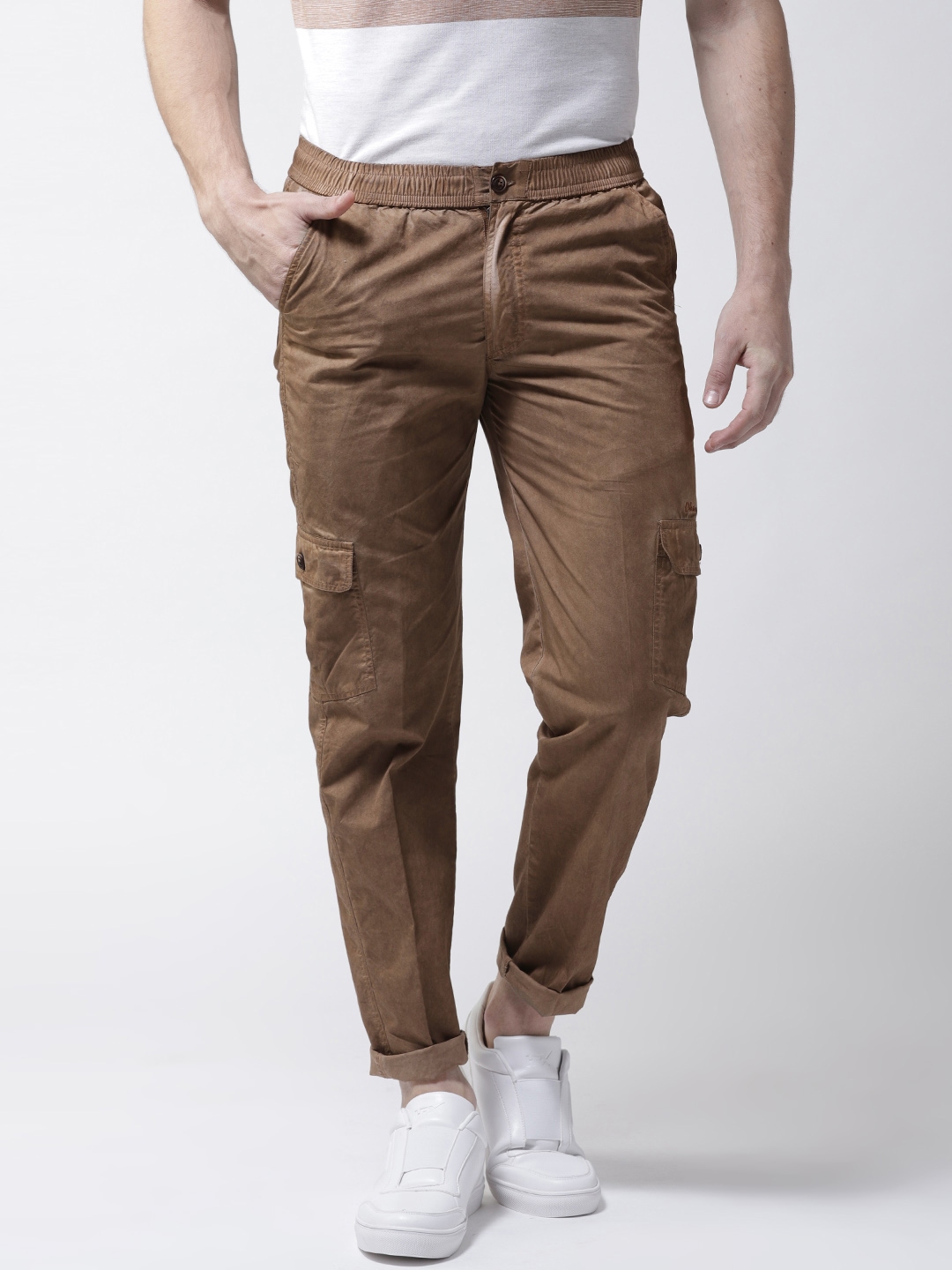 beige cargo joggers mens