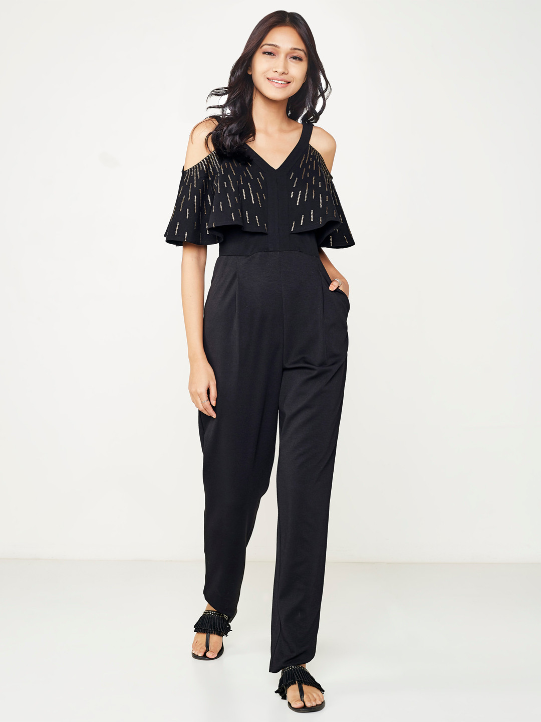 Global Desi Women Halter Neck Printed Basic Jumpsuit main image 0