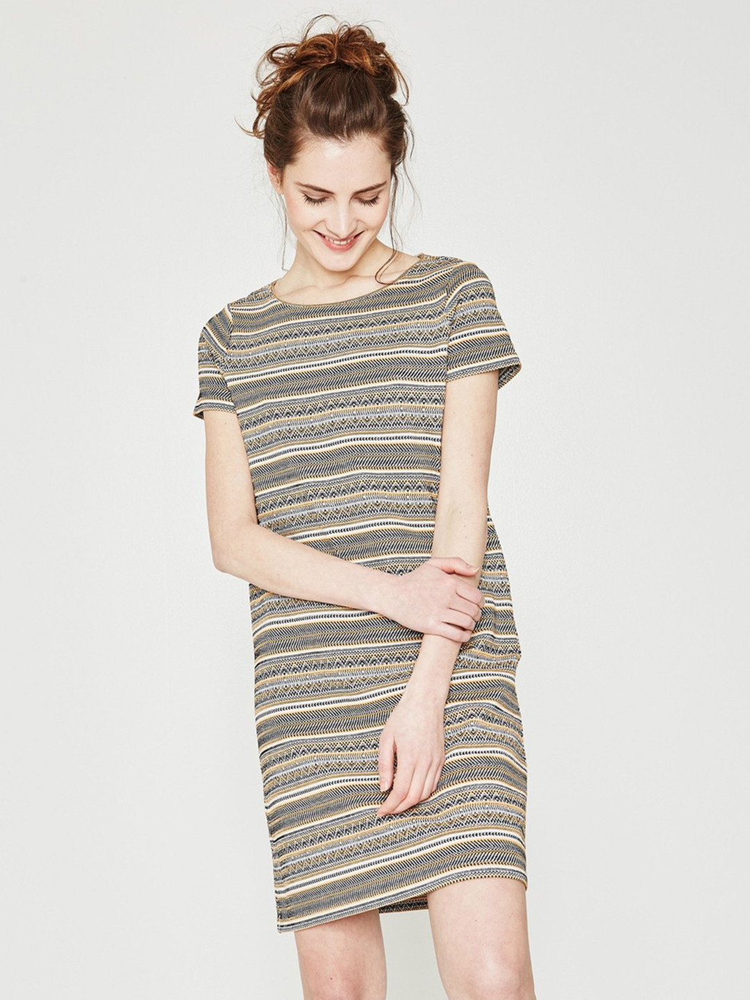 black and yellow dress