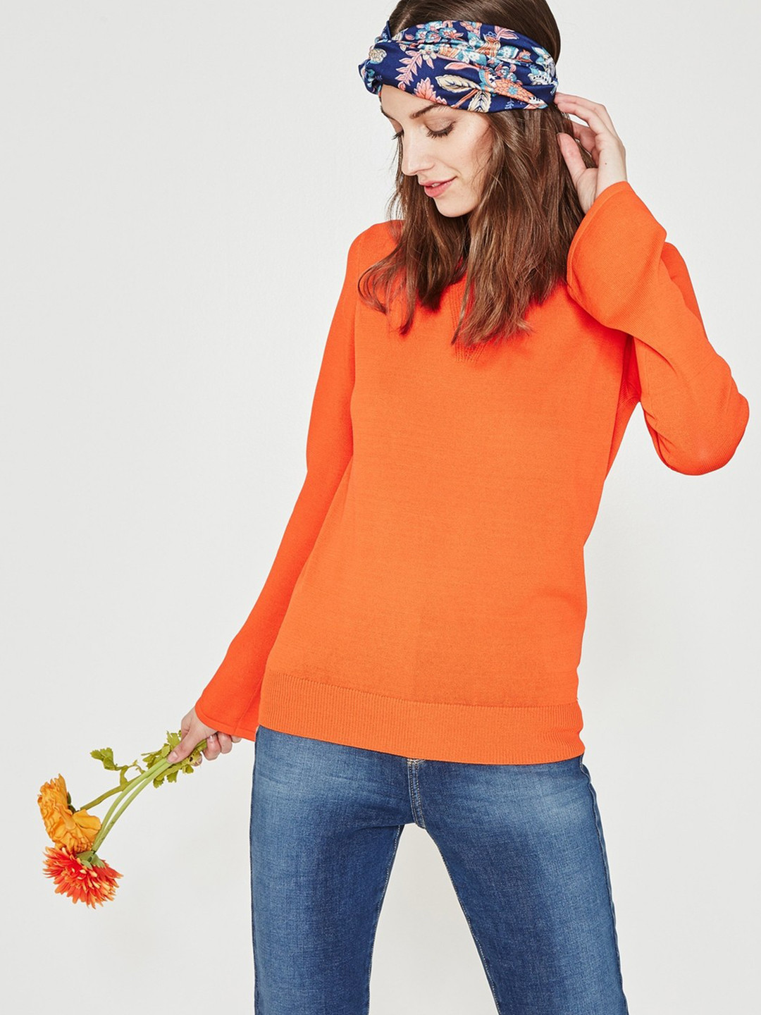 Buy Promod Women Orange Solid Sweater Sweaters for Women 4325797 Myntra
