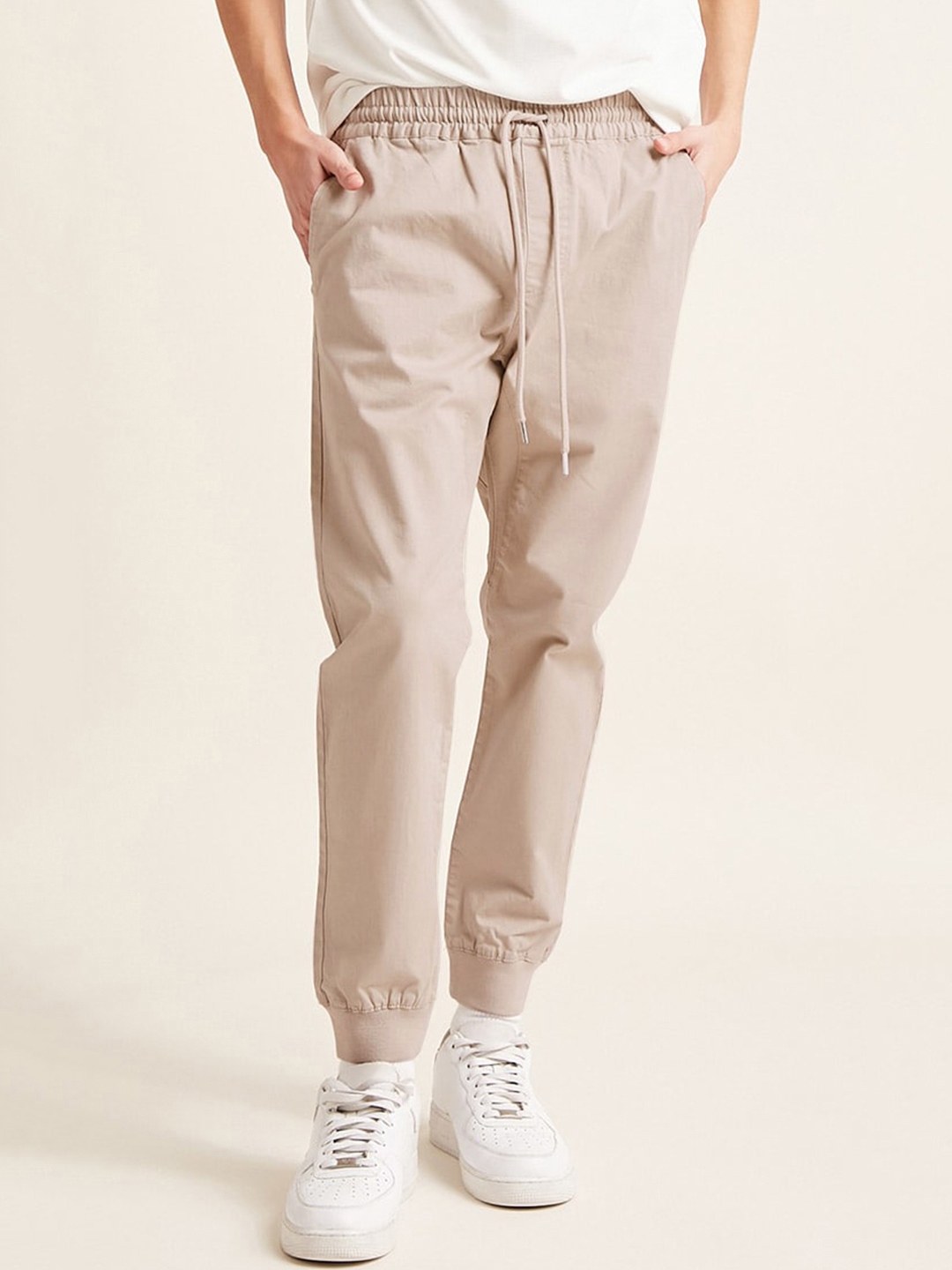 beige joggers set