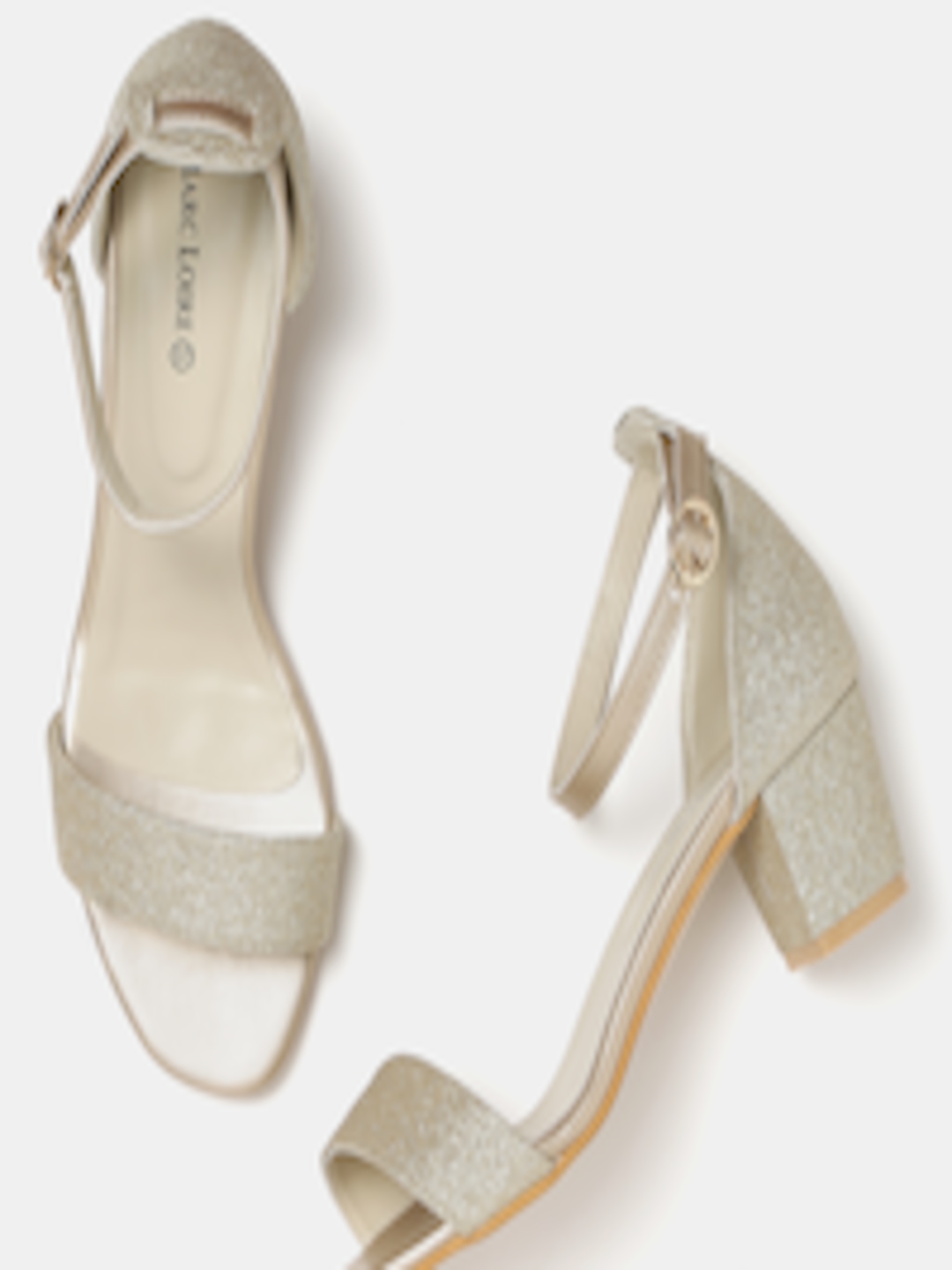 Buy Marc Loire Women Gold Toned Shimmer Block Heels - Heels for Women ...