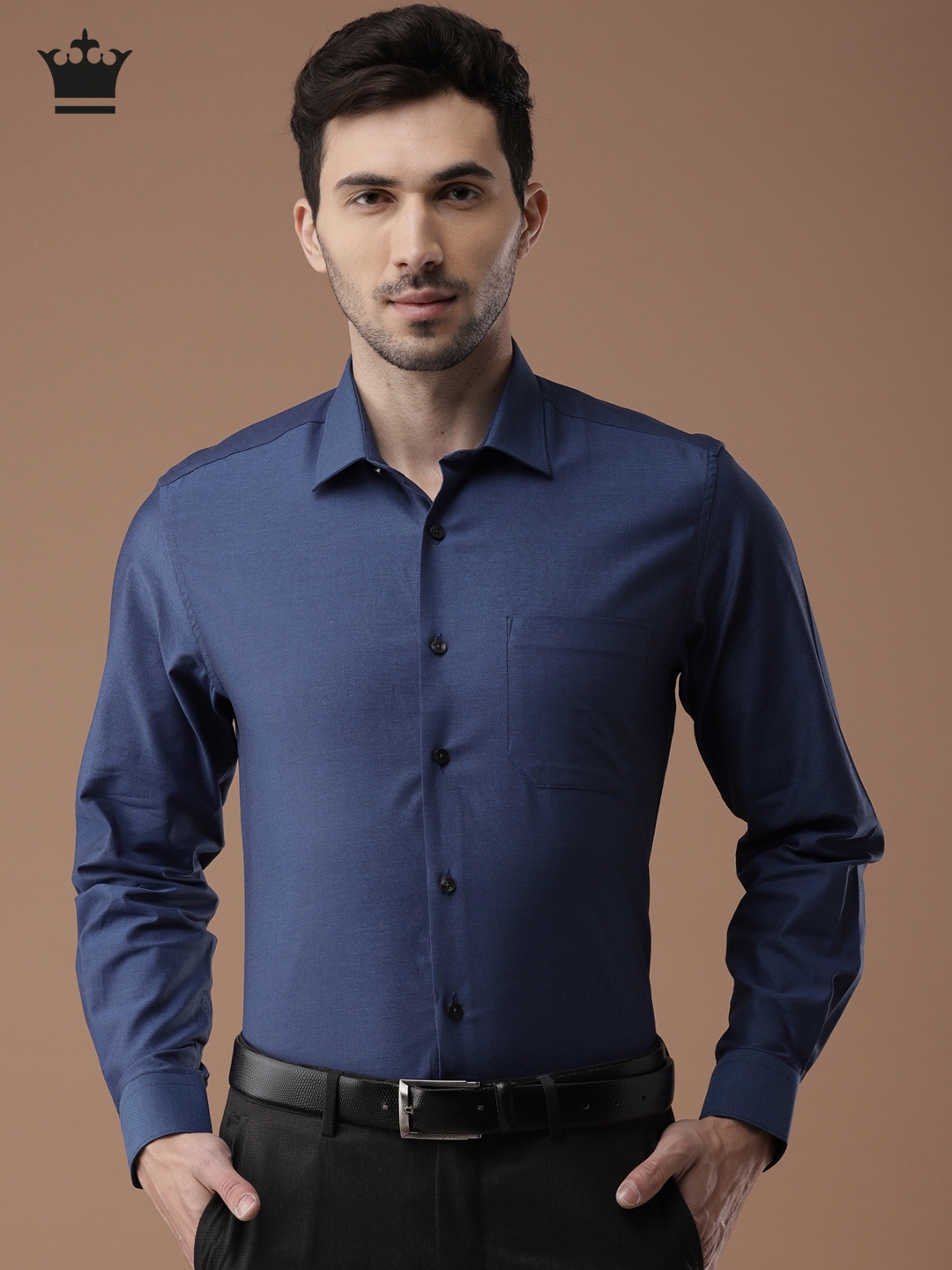 navy formal shirt mens