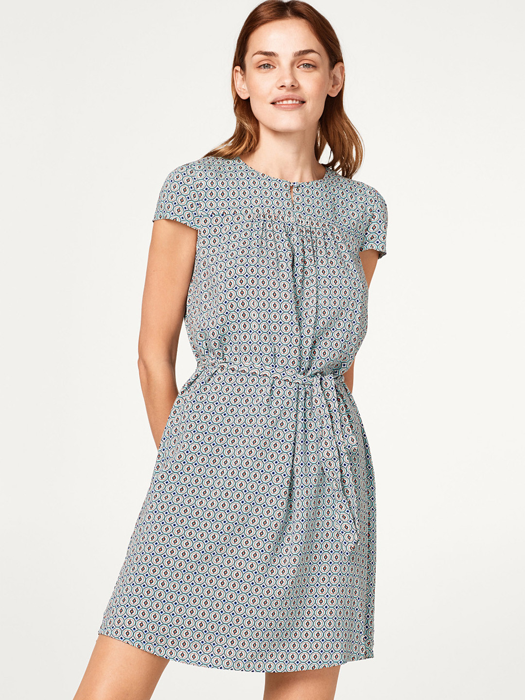 Buy ESPRIT Women Green Printed A Line Dress Dresses for Women 4372391