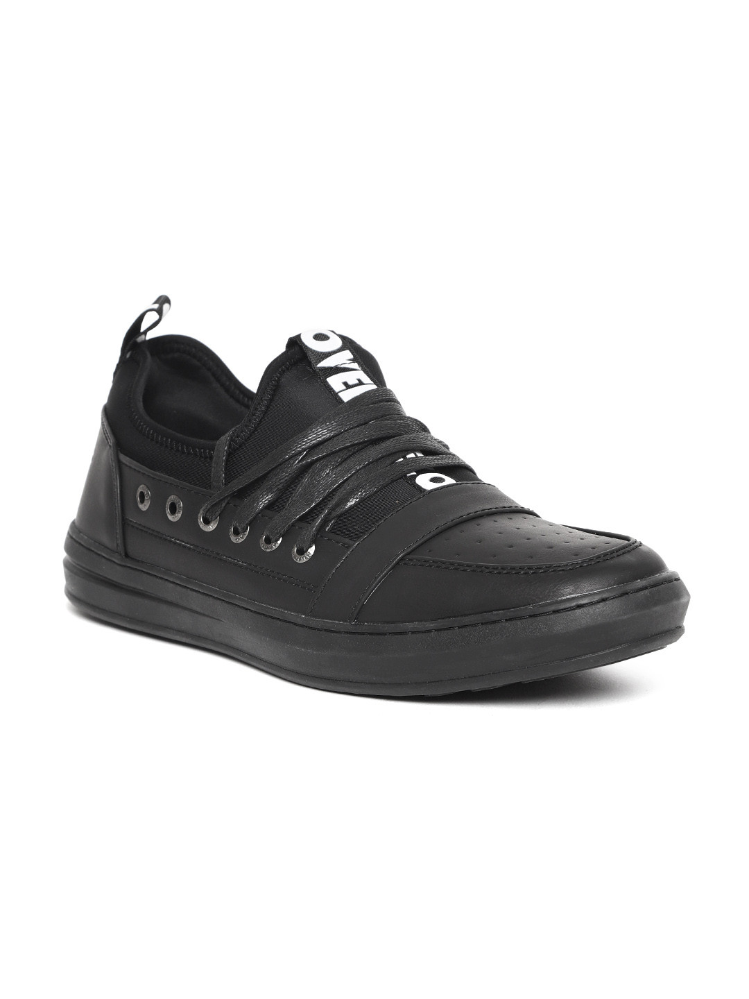 Buy Numero Uno Men Black Perforated Sneakers Casual Shoes for Men