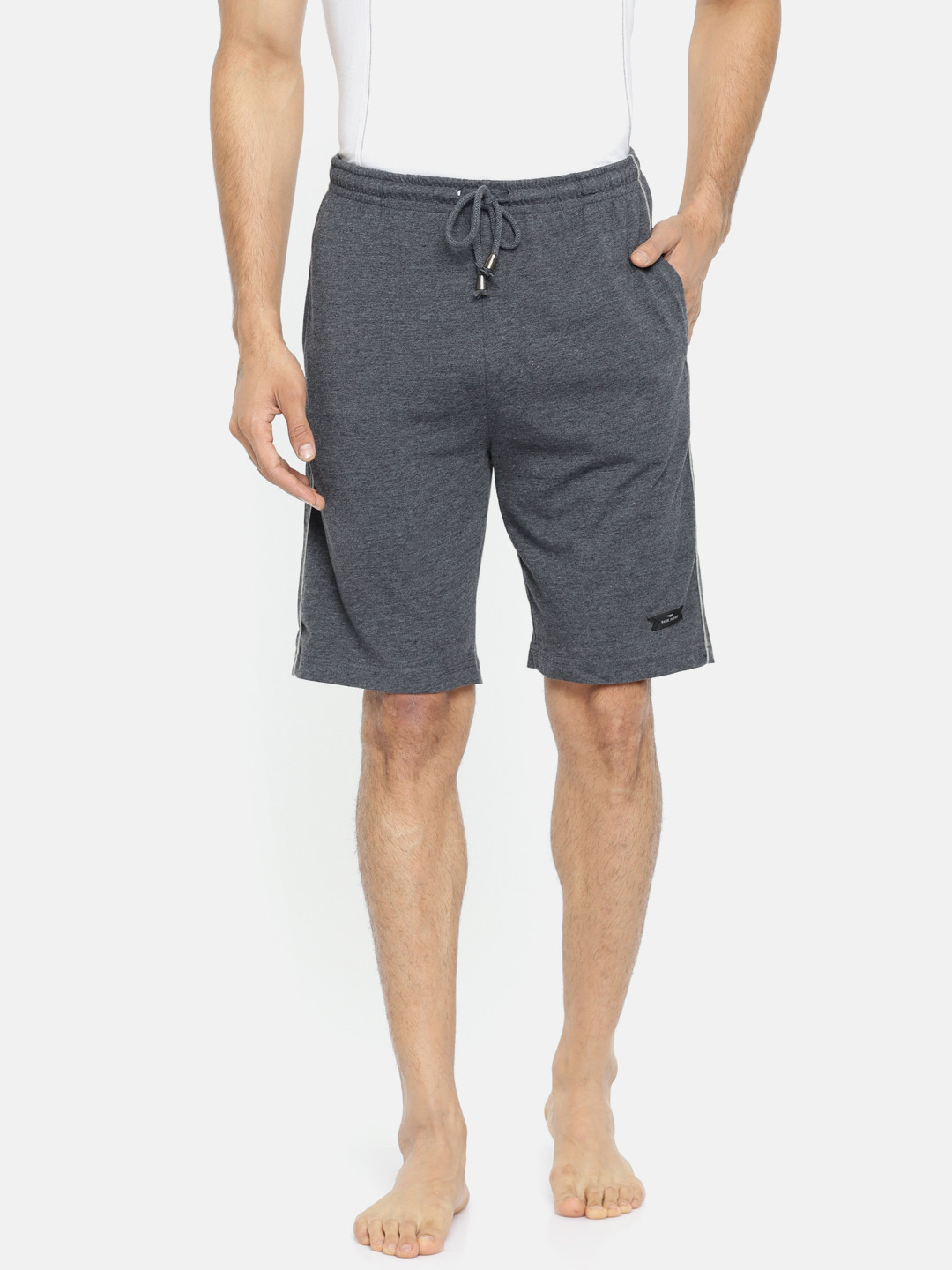Buy Park Avenue Men Charcoal Grey Solid Lounge Shorts PZUA00060