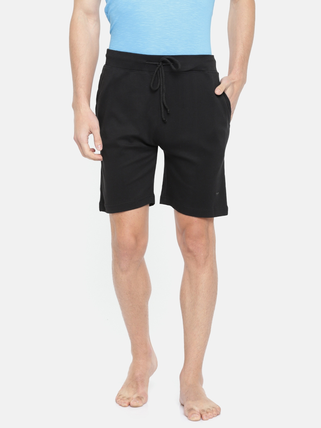 Buy Park Avenue Men Black Solid Lounge Shorts - Lounge Shorts for Men ...