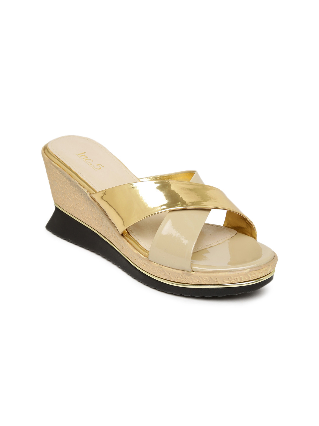 Buy Inc 5 Women Beige Colourblocked Wedges Heels for Women 4377238