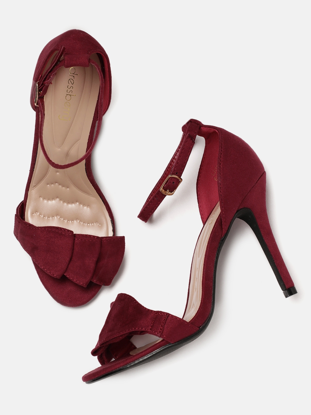 maroon heels with bow