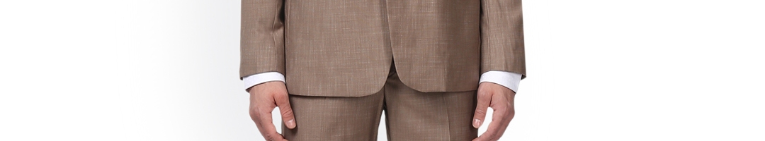 Buy Raymond Men Khaki Solid Slim Fit Formal Suit - Suits for Men ...