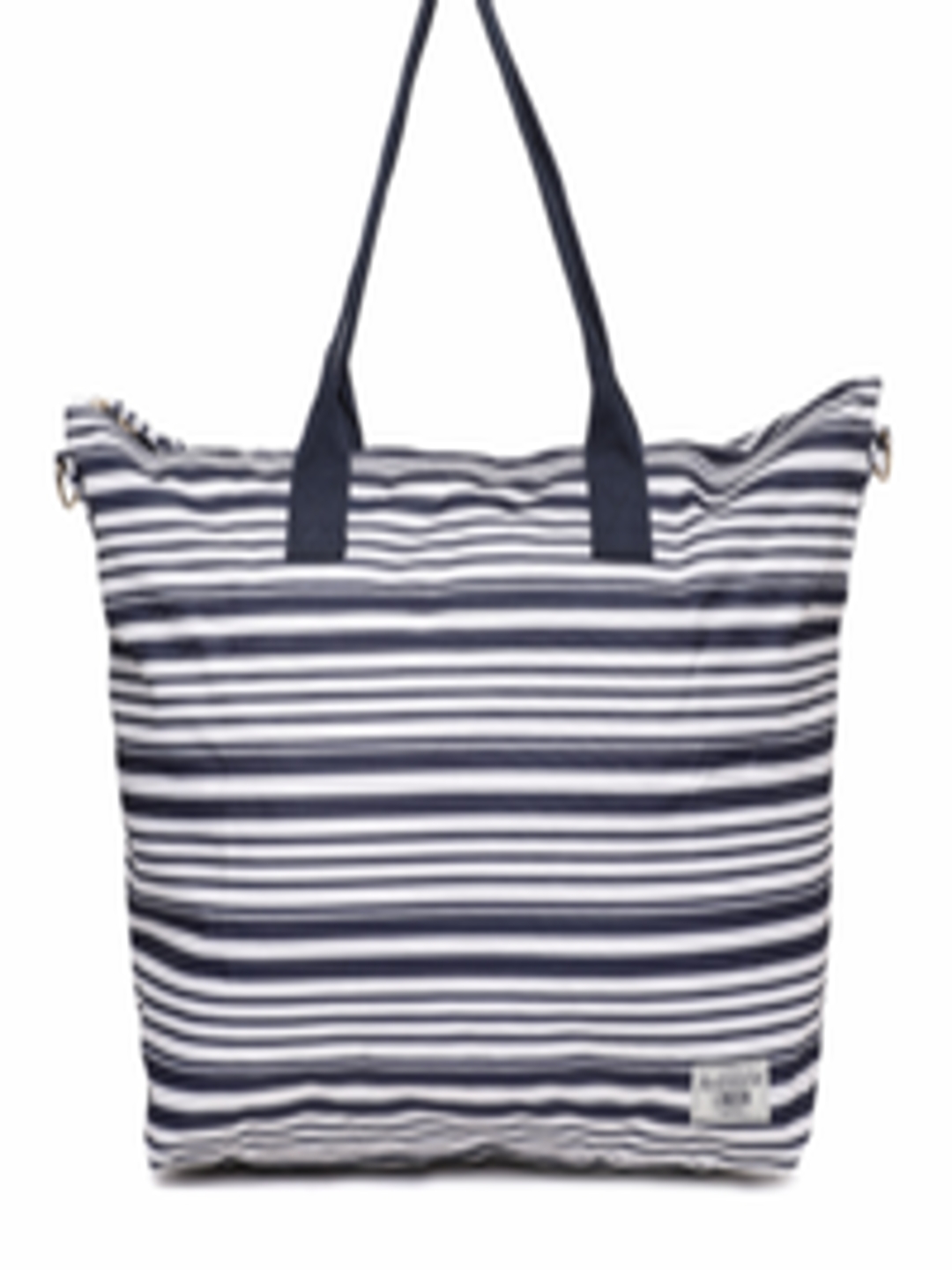 Buy Accessorize Navy Blue & White Striped Tote Bag With A Pouch ...