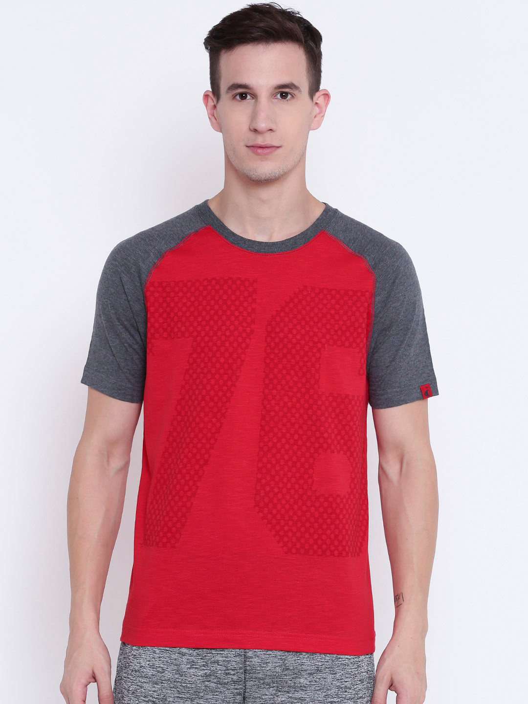Buy Jockey Men Red Printed Round Neck T Shirt Tshirts for Men 4385912