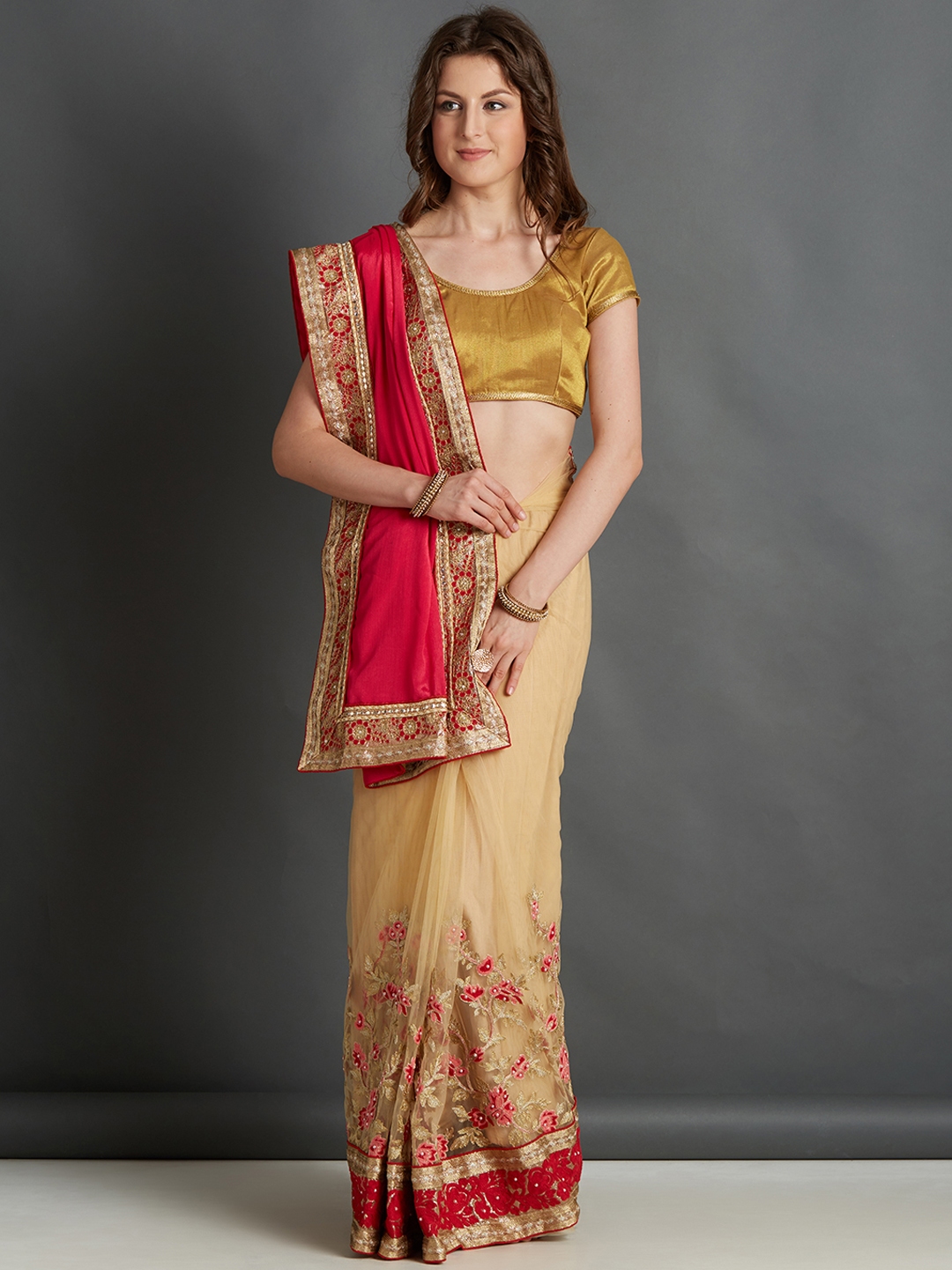 myntra saree gown