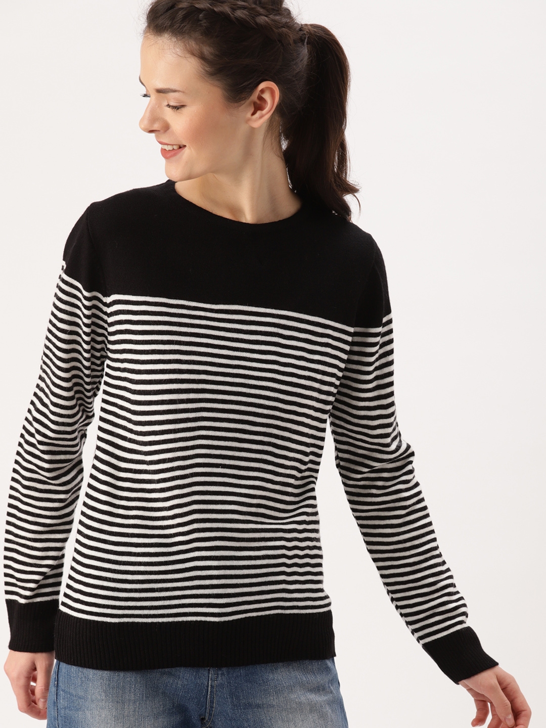 black sweats with white stripe