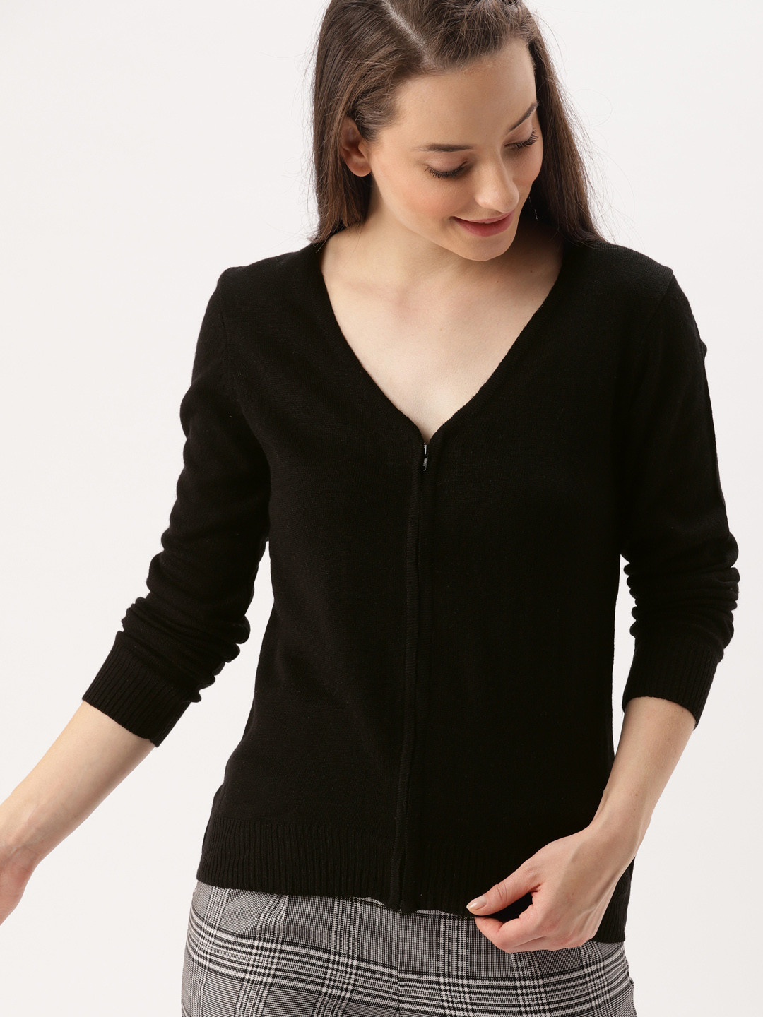 Buy DressBerry Women Black Solid Cardigan Sweaters for Women 4424020 Myntra