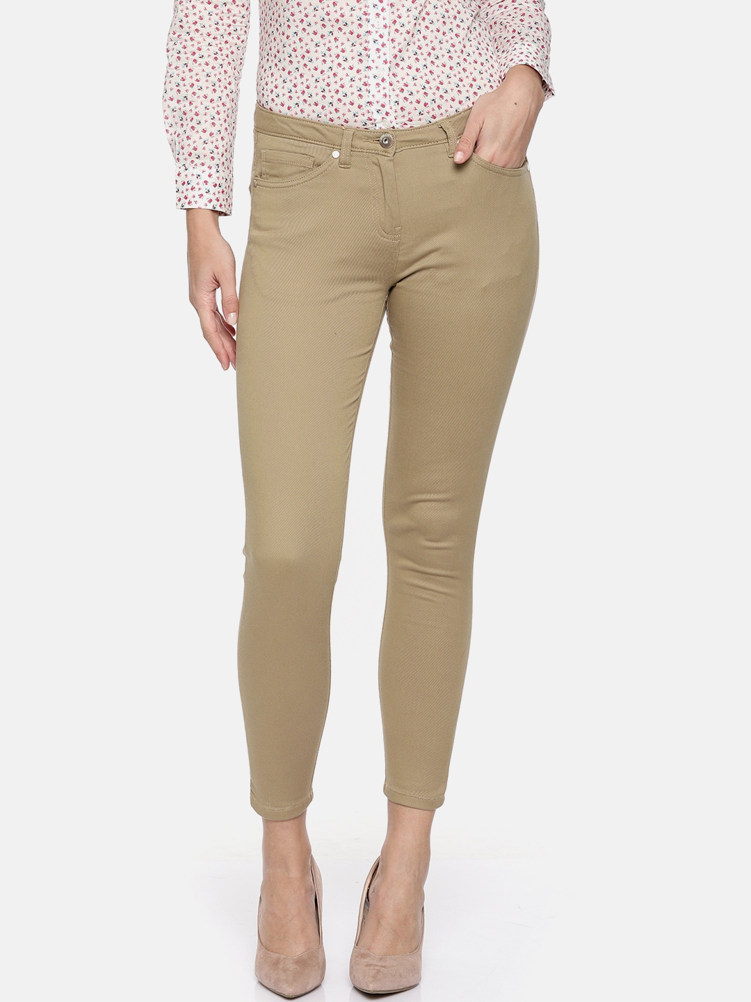 allen solly pleated cotton trousers