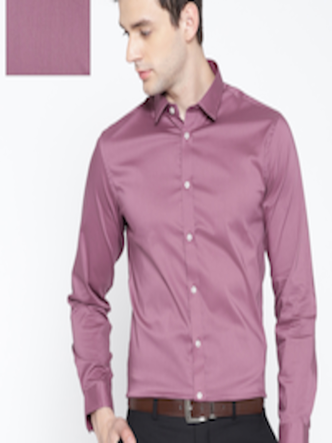 Buy Arrow New York Men Mauve Snug Fit Solid Formal Shirt - Shirts for ...