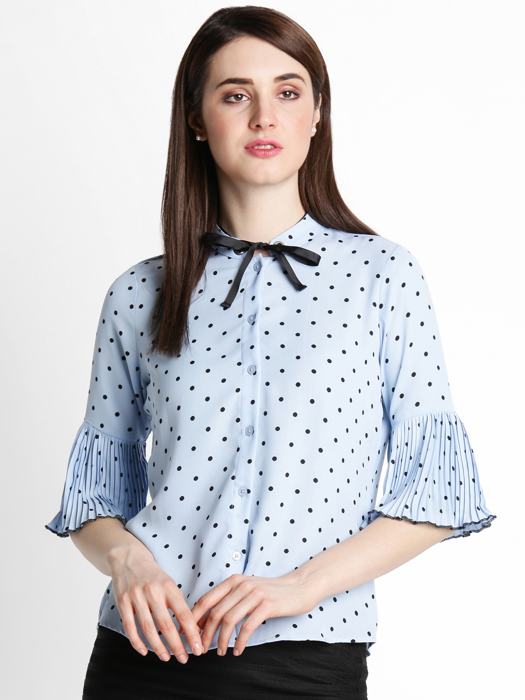 Buy Annabelle By Pantaloons Women Blue Regular Fit Printed Casual Shirt ...