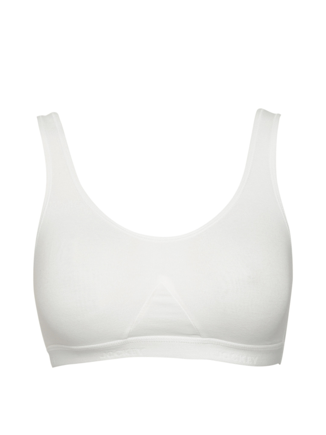 Buy Jockey White Solid Non Wired Non Padded Sports Bra 1376 0105 Bra