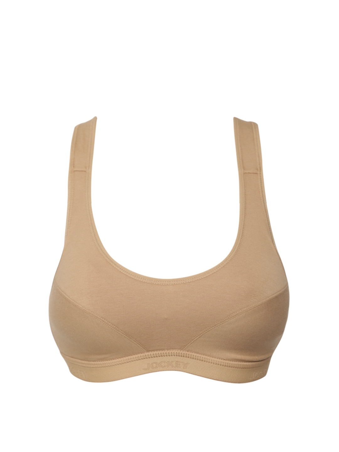 Buy Jockey Beige Solid Non Wired Lightly Padded Sports Bra 1378 0105