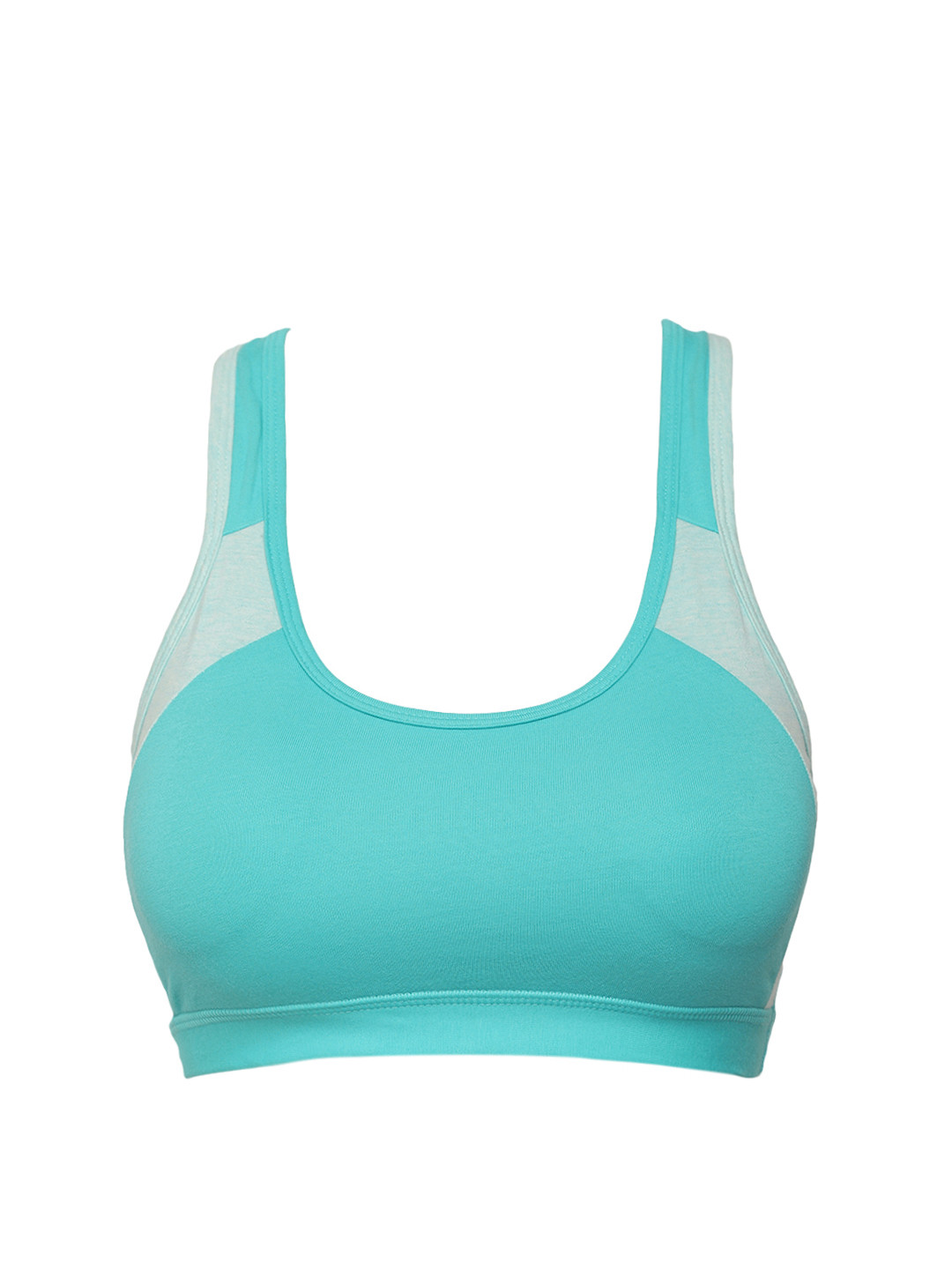 Buy Jockey Turquoise Blue Solid Non Wired Lightly Padded Sports Bra
