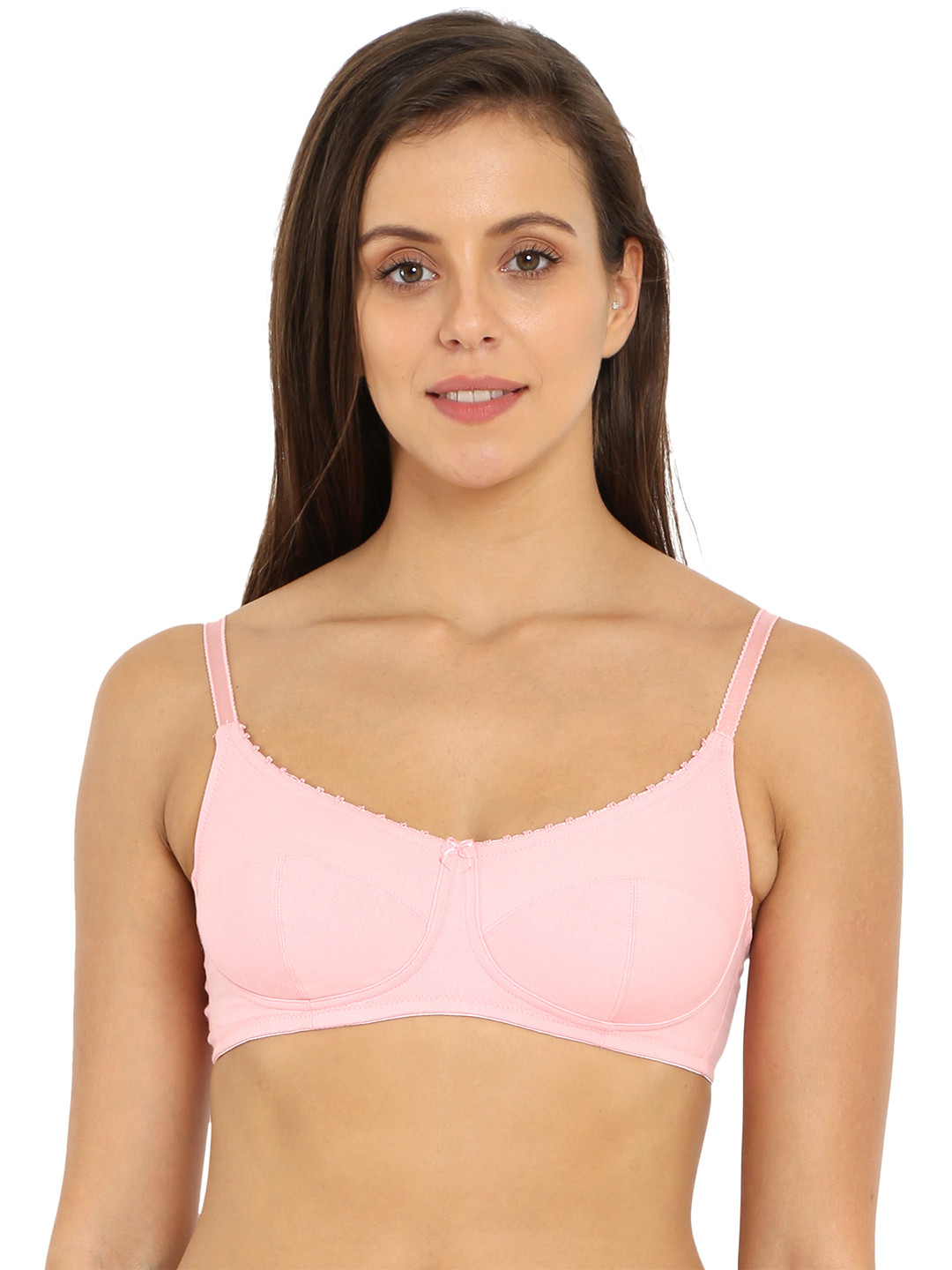 Buy Jockey Pink Solid Non Wired Non Padded Slim Fit Everyday Bra 1615