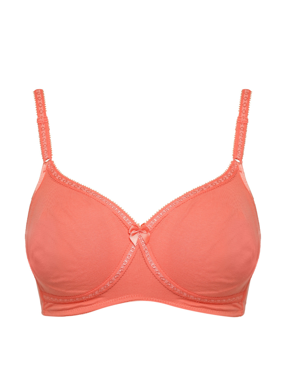 Buy Jockey Coral Pink Solid Non Wired Non Padded Everyday Bra Bra for