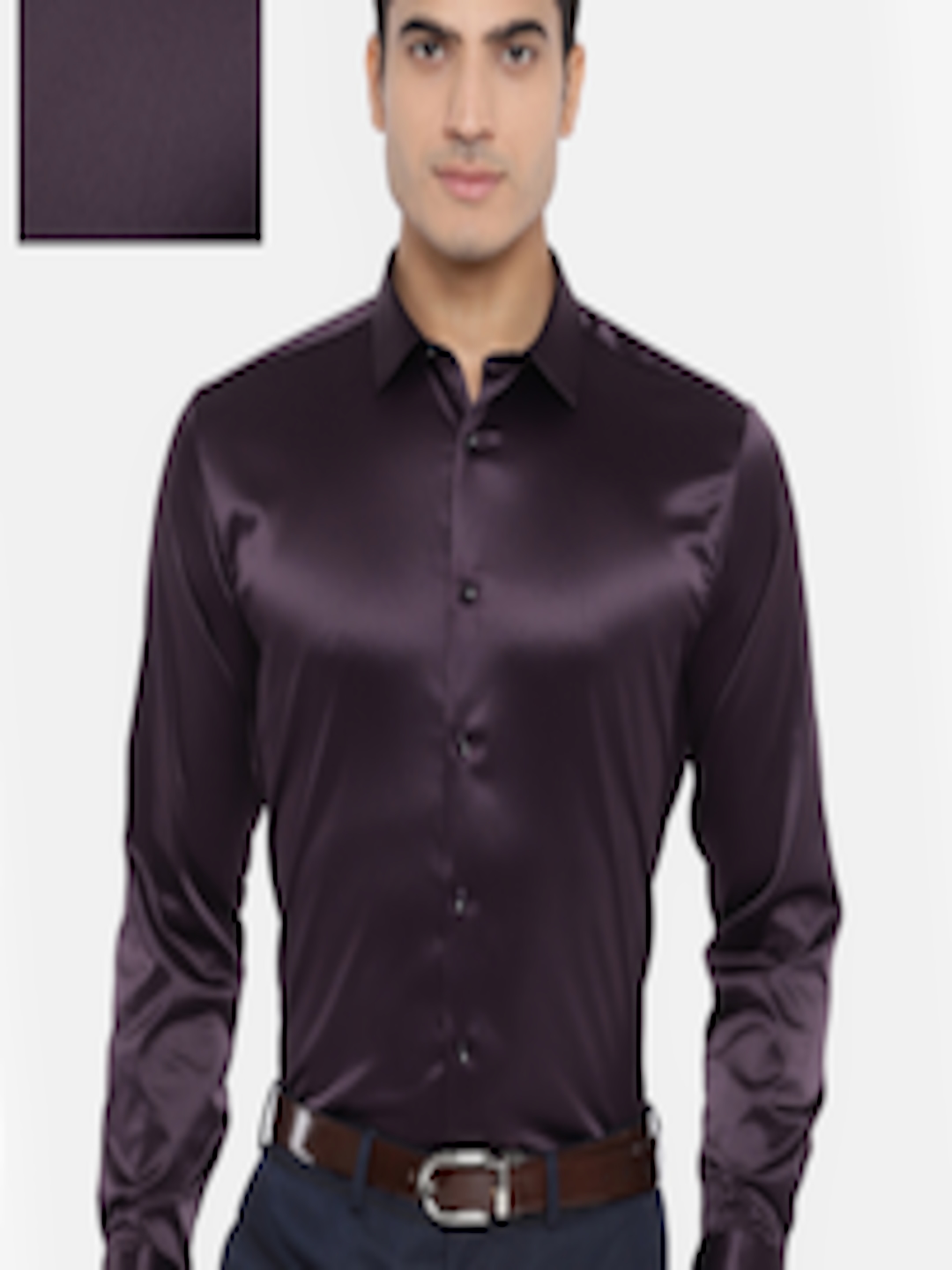 Buy V Dot Men Purple Slim Fit Solid Party Shirt - Shirts for Men ...