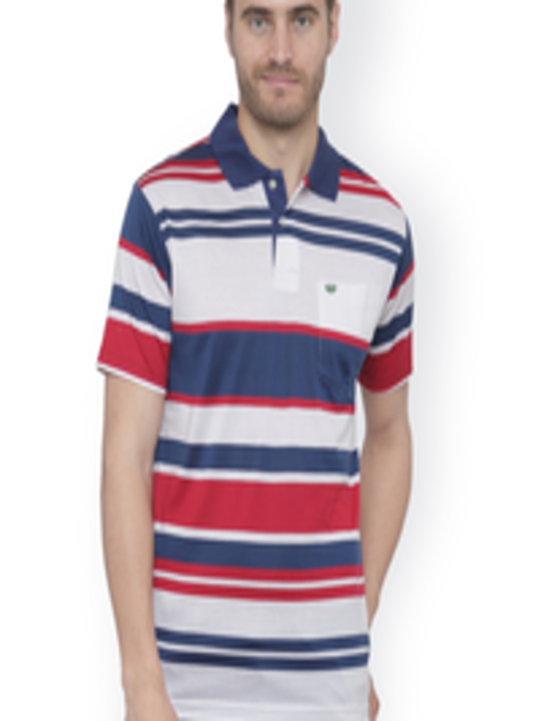Buy UV&W Men Red Striped Polo Collar T Shirt - Tshirts for Men 4441578 ...