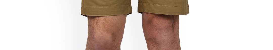 Buy Parx Men Khaki Solid Regular Fit Regular Shorts - Shorts for Men ...