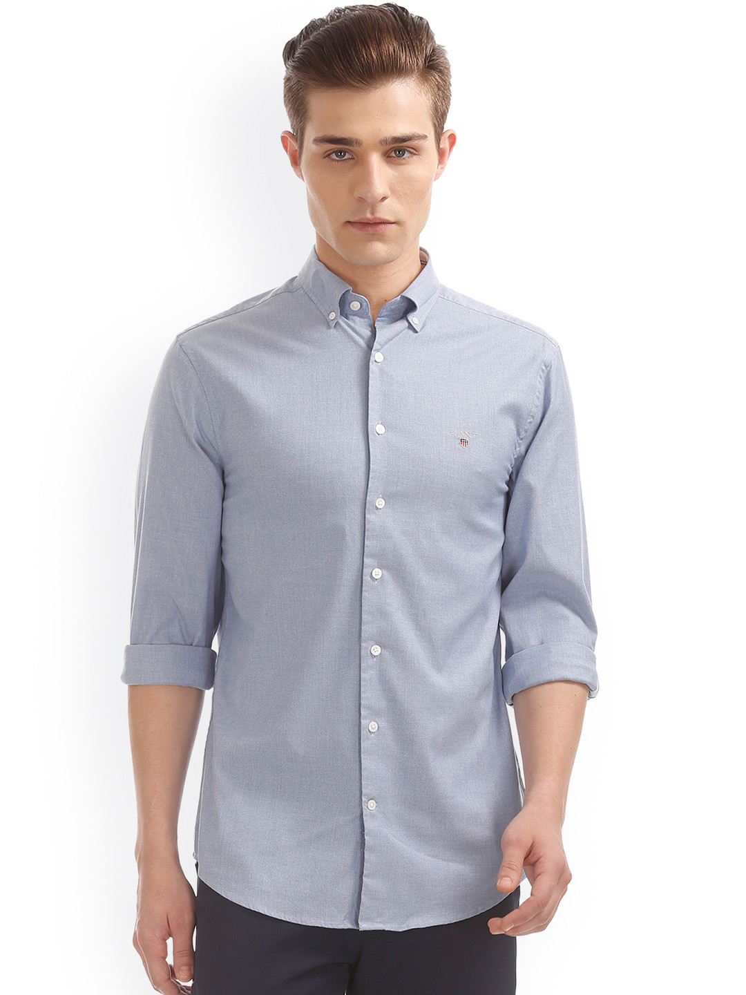 Buy GANT Men Blue Classic Regular Fit Solid Casual Shirt Shirts for