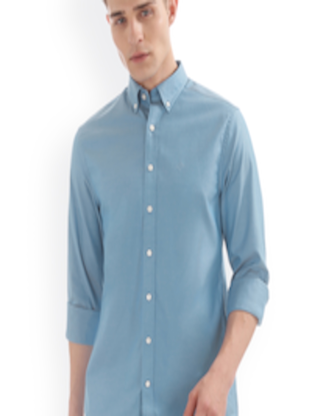 Buy GANT Men Blue Solid Casual Shirt - Shirts for Men 4443514 | Myntra