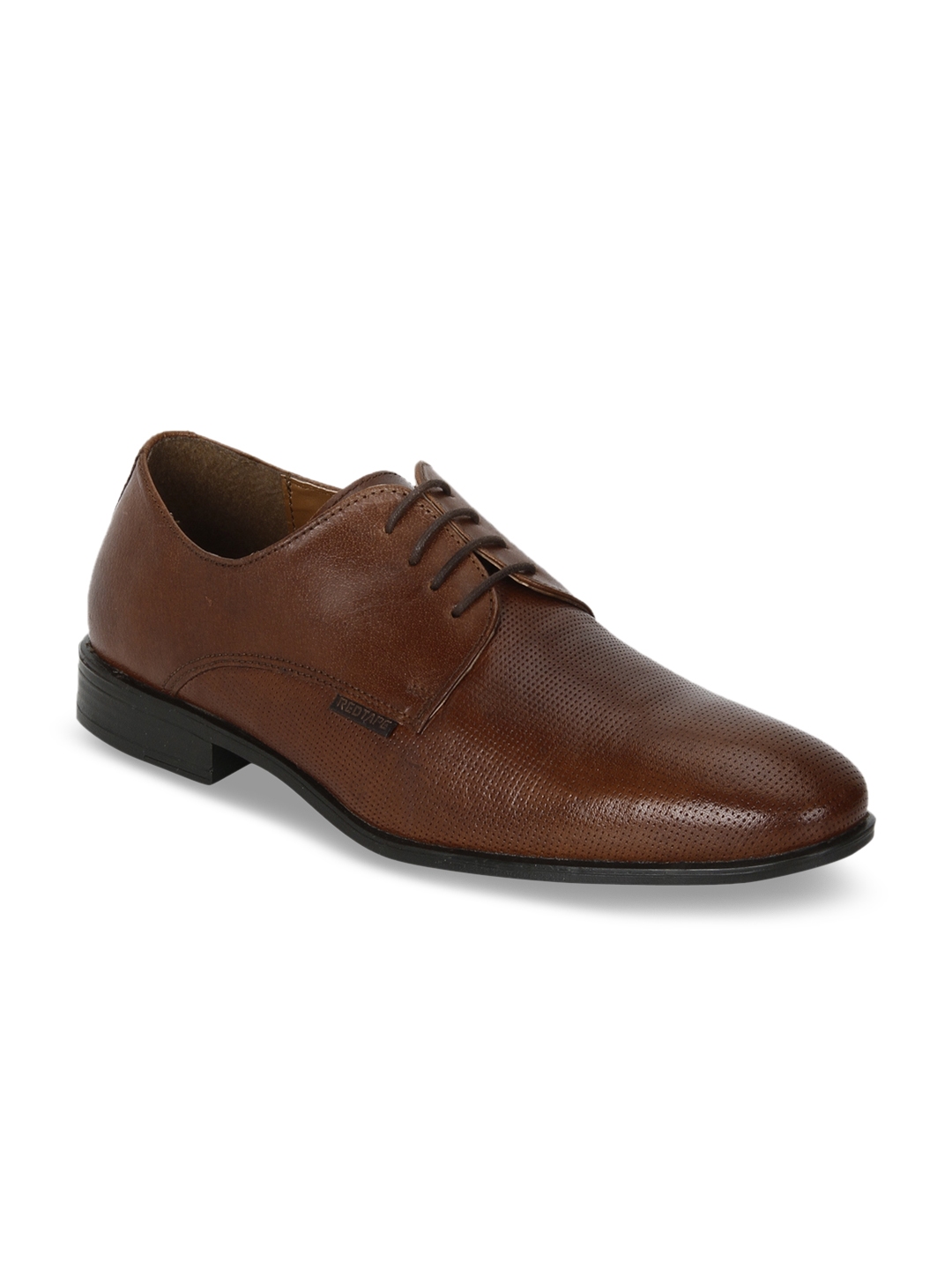 red tape men's dark brown derby shoes