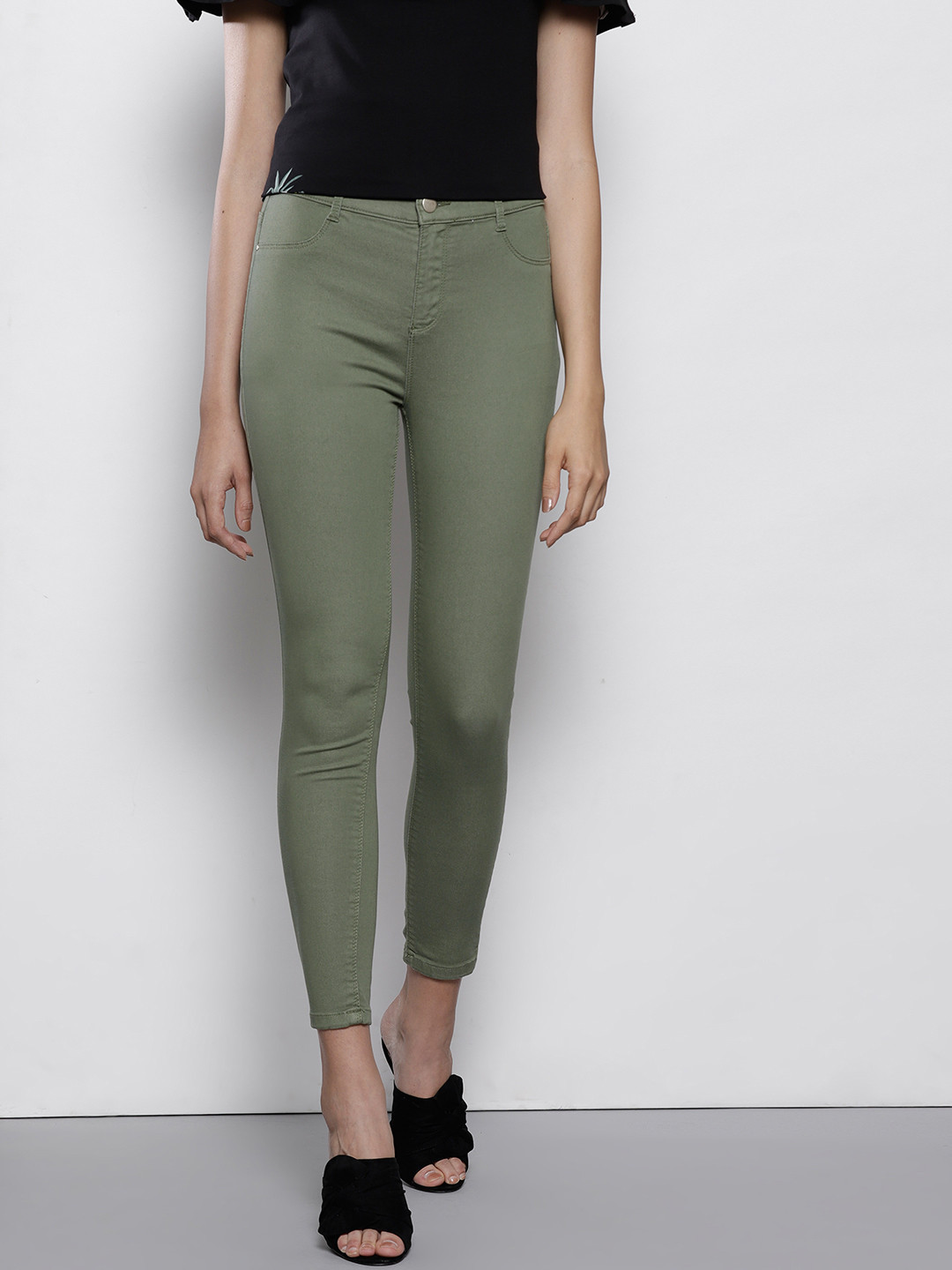 Buy DOROTHY PERKINS Olive Green Frankie Fit Cropped Jeggings Jeggings