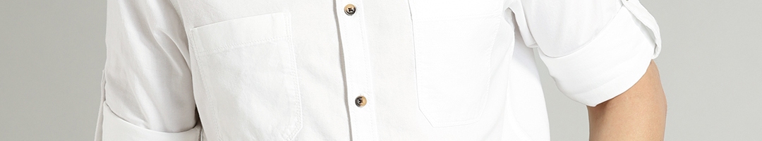 Buy Roadster Men White Solid Casual Shirt - Shirts for Men 4447712 | Myntra