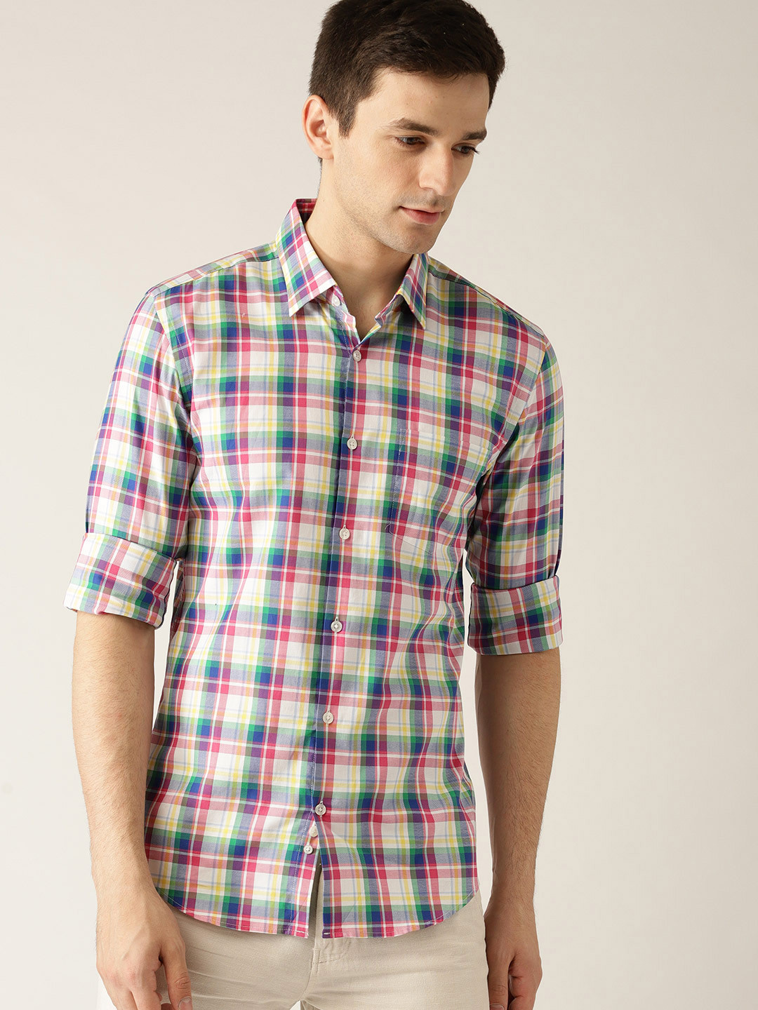 Buy United Colors Of Men Multicoloured Regular Fit Checked