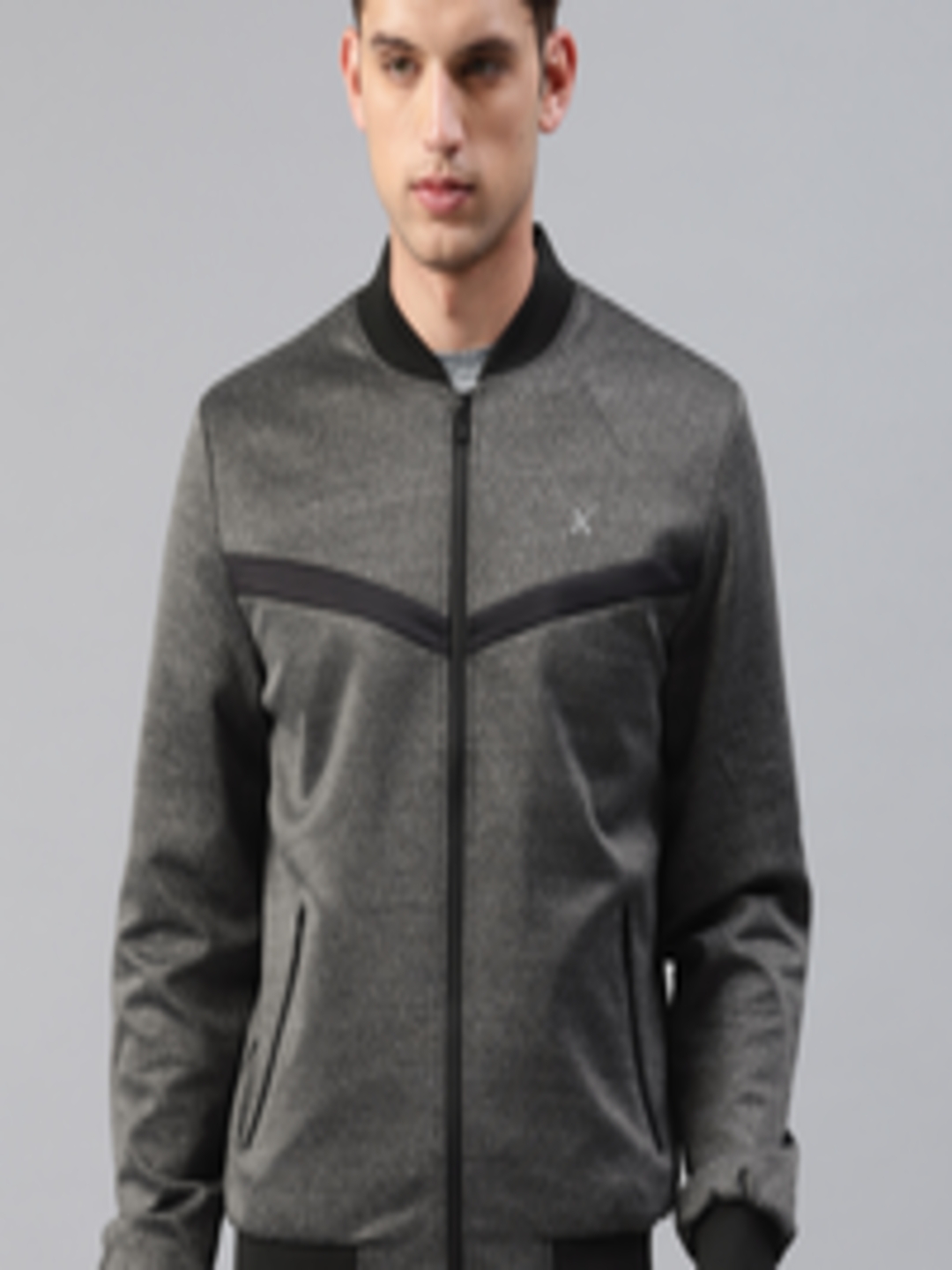 Buy HRX By Hrithik Roshan Men Charcoal Grey Solid Athleisure Jacket ...