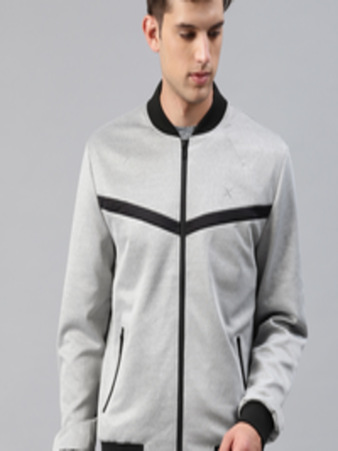 Buy HRX By Hrithik Roshan Men Grey Melange Solid Athleisure Jacket ...