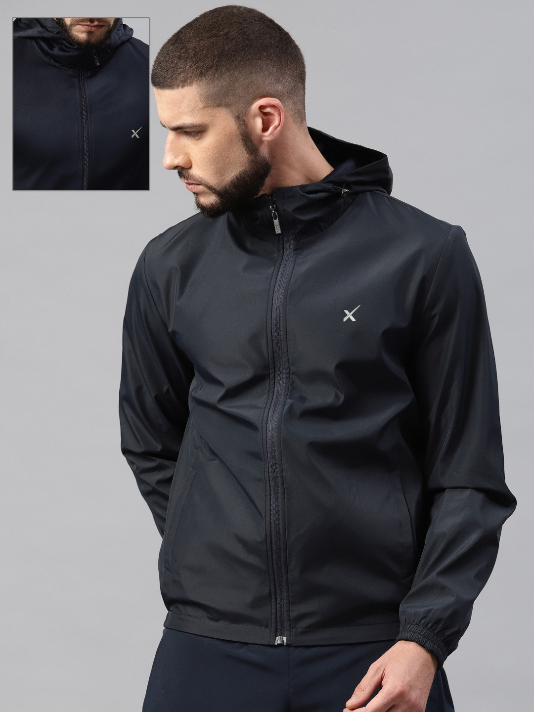 Buy HRX By Hrithik Roshan Men Navy Blue Active Solid Reversible Running Jacket Jackets for Men