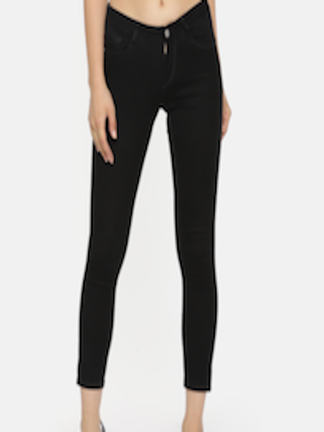Buy Kraus Jeans Women K3051 Black Skinny Fit Mid Rise Clean Look ...