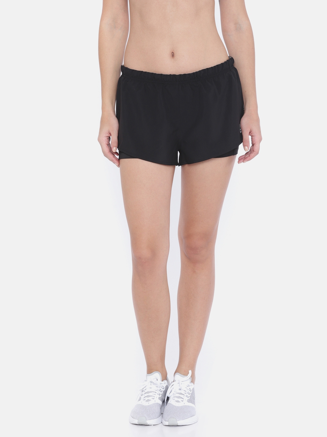 Buy Black Solid 2 In 1 Shorts - Shorts for Women 4454899 | Myntra